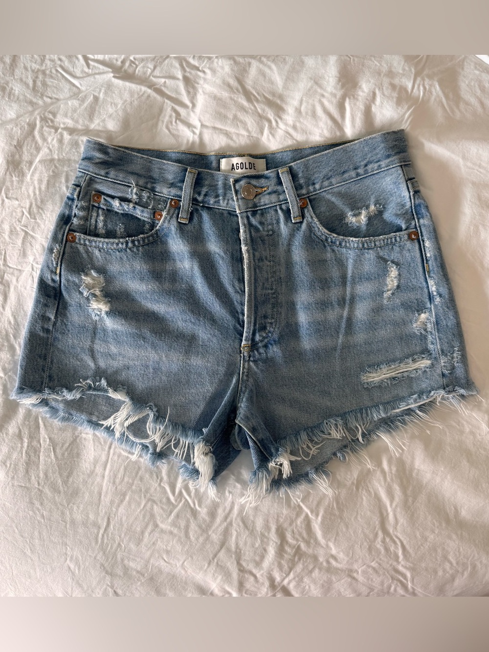 Agolde Parker Distressed Denim Shorts
